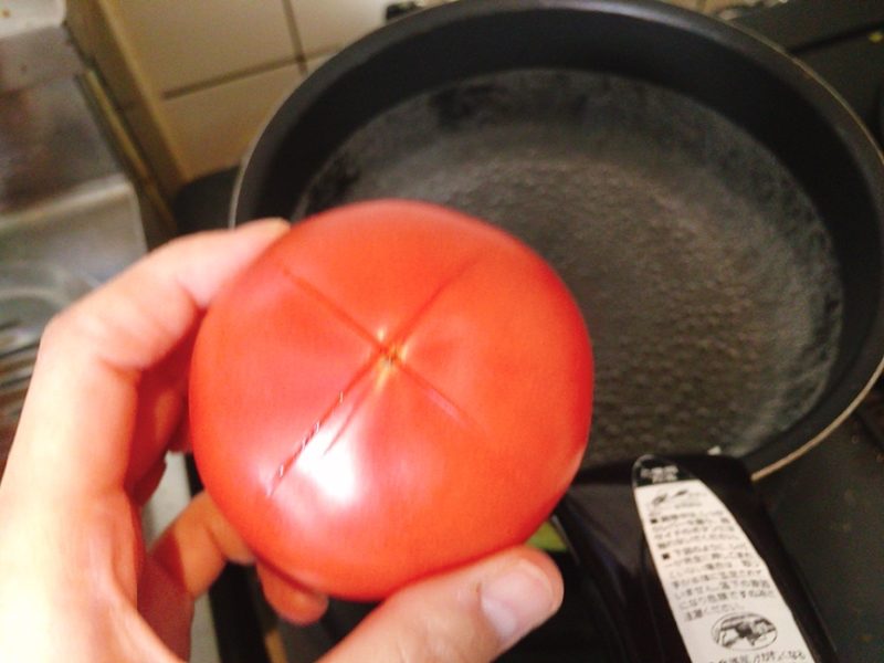 ダッシュカレートマトの湯向きして冷凍する